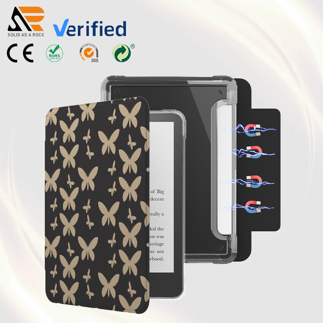 Customizable PU Leather Kindle Paperwhite Protective Case Side Magnetic Flap Auto Wake/Sleep with Handle for E-Reader Cover