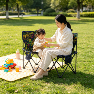 Chaise pliante portable d'extérieur personnalisée, robuste et compacte, avec poche de rangement en tissu Oxford, idéale pour la pelouse, la randonnée et la plage - Product Image 4