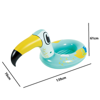 Jouets gonflables pour enfants en forme de tucan vert en PVC écologique, bateau gonflable en plastique pour jeux aquatiques pour enfants