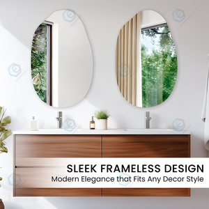 Thiết kế hiện đại tường Gương trang trí cho nhà khách sạn phòng khách gương lớn Thông Minh Nửa Mặt Trăng gương với ánh sáng LED - Product Image 6