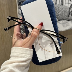 Monture de lunettes optiques demi-cerclées 31256 unisexe, verres PC, protection anti-lumière bleue, taille moyenne, forme quadrilatère - Product Image 4