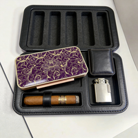 Humidor à cigares de luxe en alliage d'aluminium avec art cloisonné chinois traditionnel, décor oriental artisanal, usinage CNC