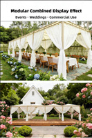 Pavillon de jardin moderne de luxe en acier, résistant aux intempéries et au vent, avec auvent de couleur personnalisée pour cour et patio, directement de l'usine.