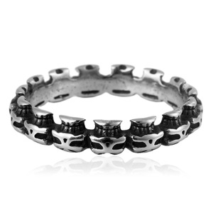 yunnique Skull <b>Ring</b> <b>Titanium</b> Steel Full Circle Geometric Unisex Fashion Jewelry Gift - Product Image 3