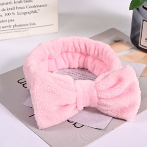 Diadema con lazo grande para mujer, banda para la cabeza de maquillaje Facial, envolturas para la cabeza de lana Coral, diadema de Spa para mujer, ducha, lavado de cara - Product Image 2