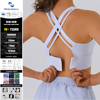Soutien-gorge de yoga personnalisé grande taille à bretelles croisées, rembourré, maintien moyen, léger, compressif, respirant, extensible dans quatre directions, séchage rapide