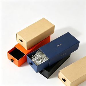 Boîte en carton écologique de type tiroir, emballage cadeau personnalisé avec logo, boîte d'expédition pour la vente au détail, logo personnalisé - Product Image 2