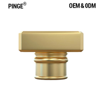 Capuchon de parfum carré de luxe haut de gamme en forme de T Fea15, vis électroplaquée or brillant bronze, OEM ODM, couleur et logo personnalisés