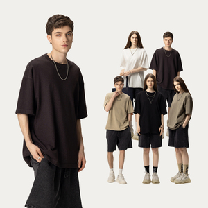 ผู้ผลิตเสื้อผ้า เสื้อยืดโอเวอร์ไซส์ผ้าฝ้าย 100% หนัก 310 กรัม แบบเรียบ สไตล์วินเทจ ล้างสีแบบแอซิดวอช - Product Image 2