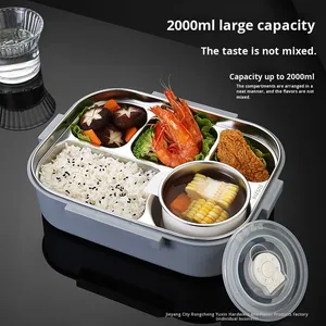 Boîte à lunch durable sans BPA en acier inoxydable 316, grande capacité, anti-fuite, 5 compartiments, portable, chauffable au micro-ondes - Product Image 3