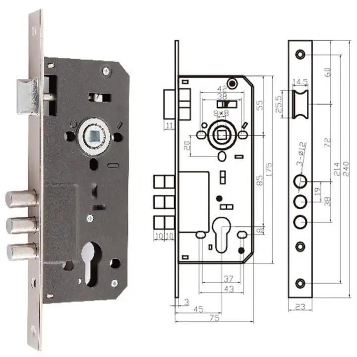 3 Bu Lông Kim Loại Mộng Khóa Cửa Gỗ Xử Lý Hook Lock Với Mang Xi Lanh Khóa