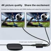 Mini Répartiteur Ultra-Mince 4K HD 1 Entrée 2 Sorties, Répartiteur HD 1x2 Double Affichage, Hub Répéteur 2 Ports