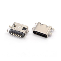 Connecteur USB femelle encastré SMT 6-16 broches pour port de charge de téléphone portable, en laiton et acier inoxydable, connecteur USB Type C