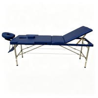 Table de massage à 3 sections en acier inoxydable, hauteur réglable, pour les soins de beauté et les spas