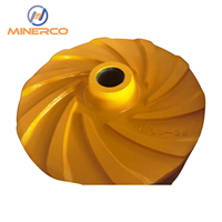 Composants de pompe Minerco certifiés ISO, pièces en caoutchouc résistantes à la corrosion pour le transport de boues d'eau, garantie 1 an, OEM personnalisé