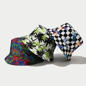 Sombrero Unisex con Estampado de Grafiti, Sombrero de Pescador para Todas las Temporadas, Sombrero Panamá para Exteriores, Sombrero de Hip Hop, Logotipo Bordado Personalizado - Product Image 1