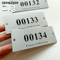 Etiquetas de Inventario Personalizadas de Aluminio Mate con Número de Serie, Información de Propiedad, Montadas con Tornillos