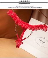 XC93 celana dalam G-string renda ruffle dewasa grosir lingerie seksi rantai berlian mewah intim pakaian dalam wanita