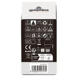 Bombilla LED G45 E27 9W 6500K, eficiencia energética, luz blanca fría, ideal para iluminación general y decoración moderna. - Product Image 2