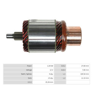 Inducido <span class=keywords><strong>de</strong></span> <span class=keywords><strong>Arranque</strong></span> <span class=keywords><strong>de</strong></span> 1.2KW para Motor <span class=keywords><strong>de</strong></span> <span class=keywords><strong>Arranque</strong></span> <span class=keywords><strong>Hyundai</strong></span> 36150-2E500 SA1027S - Product Image 2