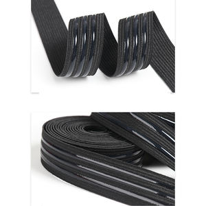 Bandes élastiques antidérapantes noires et blanches en silicone ondulé de 2,5 cm pour fabricants, avec colle anti-goutte - Product Image 3