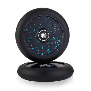 Huoli Scooter Custom Honey Core Air Wheels 110mm Pro Stunt Scooter Wheels Black with Blue Splatters Multi Colors Root Industry