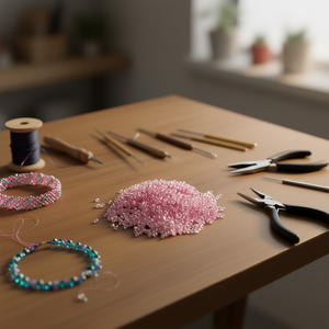 Perline Ilan Abalorios rosa da 4 mm, 50 g, per la creazione di gioielli - Product Image 3