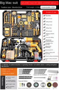 Cassetta degli attrezzi per la riparazione di Hardware di lusso da 46 pezzi più completa e multifunzionale, comprese chiavi inglesi, strumenti a mano in scatola - Product Image 6