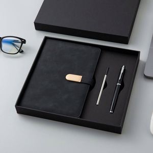 Custom Logo Printing Green PU Leather Notebook Gift Box Set A5 <b>Journal</b> Office Diary Business Corporate Gift Set With Luxury Pen - Product Image 2