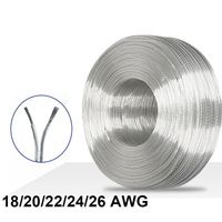 18/20/22/24/26/28AWG Noyau de Cuivre Clair Parallèle Fil Argent Cristal LED Fil Corne Signal Lustre Fil Plat Câble Pour Éclairage