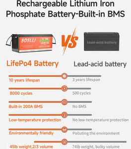 Lifepo4 Batterij 24V 200Ah 12V 24V 100Ah 200Ah 300Ah 400Ah 600Ah 24V Solar Lithium Batterijen 24V 100Ah Lithium Batterij - Product Image 3