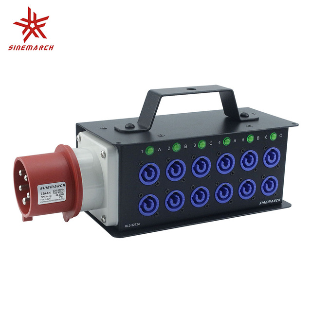 12 Way 20A POWERCON Output Portable Power Distribution Box Stage Light Power Supply with Handle