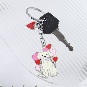 Llavero Personalizable de San Bernardo Yorkshire, Colgante en Forma de Corazón, Decoración para Bolsa con Huella de Pata, Lindo Llavero Metálico para Mascotas - Product Image 3