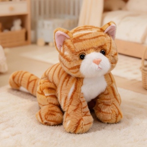Peluche Gatto a Righe Carino, Gattino Kawaii Imbottito con Strisce, <span class=keywords><strong>Super</strong></span> Morbido, Imbottitura in Cotone PP, Regalo per Bambini - Product Image 2