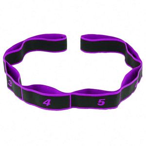 Bandes de yoga élastiques multifonctions personnalisables BSCI, 9 boucles, sangle d'assistance en nylon extensible pour le yoga - Product Image 4