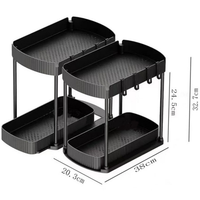 Organiseurs de rangement multi-usages en plastique à tirer pour armoire et évier de salle de bain et de cuisine