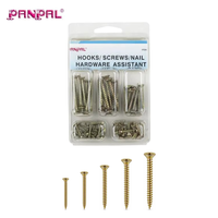 Kit d'assortiment de vis pour aggloméré, 78 pièces, tête fraisée, plaqué zinc jaune, pour meubles, outils à main et quincaillerie, vente en gros