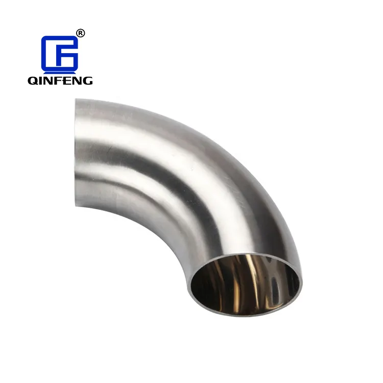 QINFENG 1/2"~ 12" Hygienic DN100 Stainless Steel CF8 304 Sanitary Butt Elbow Welded 90 degree Short Elbow for Pipe Fittings