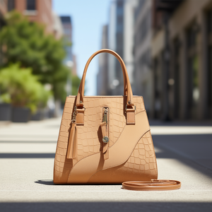 Bolso de Mano para Mujer Fana Marian, Color Camel, con Patrón de Cocodrilo, Cierre de Cremallera, Estilo Bandolera, para Uso Diario - Product Image 2