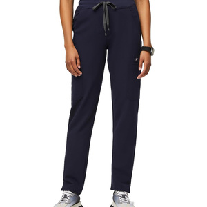 Women Regular Fit Full Length Straight Scrub Pants Summer <b>Lace</b> Anti-Wrinkle <b>Elastic</b> Waist Stretchy Comfort Fabric Casual Clinic - Product Image 1