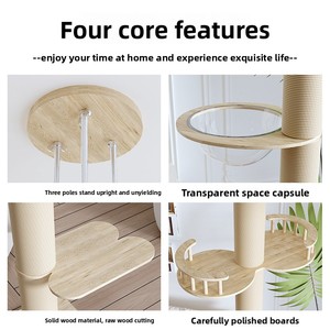 Tiragraffi per gatti da pavimento, Piattaforma per salti, Arredamento per appartamento, Albero per gatti, Cuccia per animali, Torre - Product Image 2