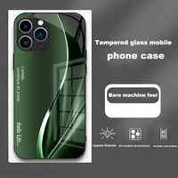 Étui de téléphone en verre trempé noir pour iPhone 15 Pro 14 13 12 Mini 11 XS Max XR 7 8 Plus SE 2020 2022 Texture Liulian Bleu saphir