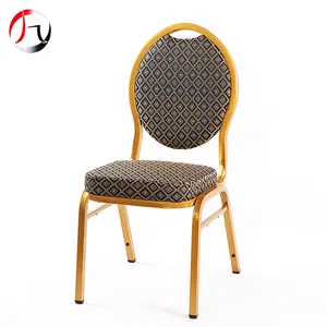 Silla de banquete apilable con espalda en forma de lágrima, estructura dorada, Hercules