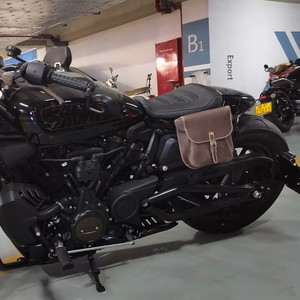 Sacs latéraux pour <span class=keywords><strong>Sportster</strong></span> S en cuir véritable, sacs de bordure rétro, accessoires moto, sacs de voyage noirs pour motard, Chine - Product Image 4