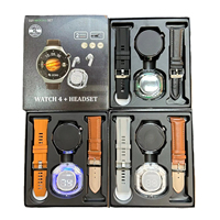Montre connectée portable à double bracelet, écran IPS de 1,52 pouce, montre connectée sportive avec écouteurs Bluetooth TWS, montre ronde