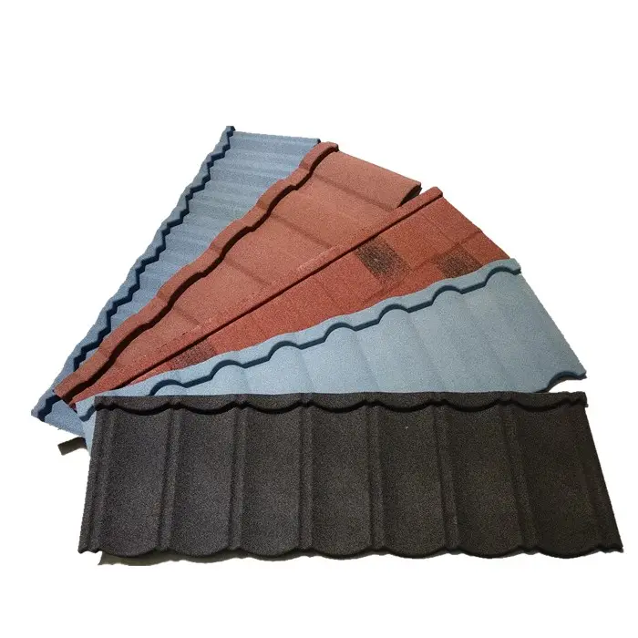 High quality Colorful Stone Chip Coated Metal Roof Tiles