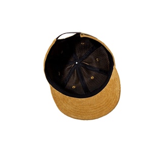 หมวกแก๊ปทรงแบนแบบไม่มีโครง ผ้าคอร์ดูรอย ติดกระดุม สายหนังแบบ OEM - Product Image 6
