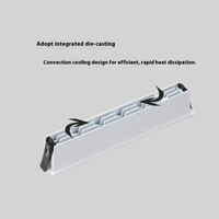 Spot LED encastré linéaire en aluminium avec grille, angle de faisceau 36°, 3000K-6000K, pour salle à manger, vente en gros