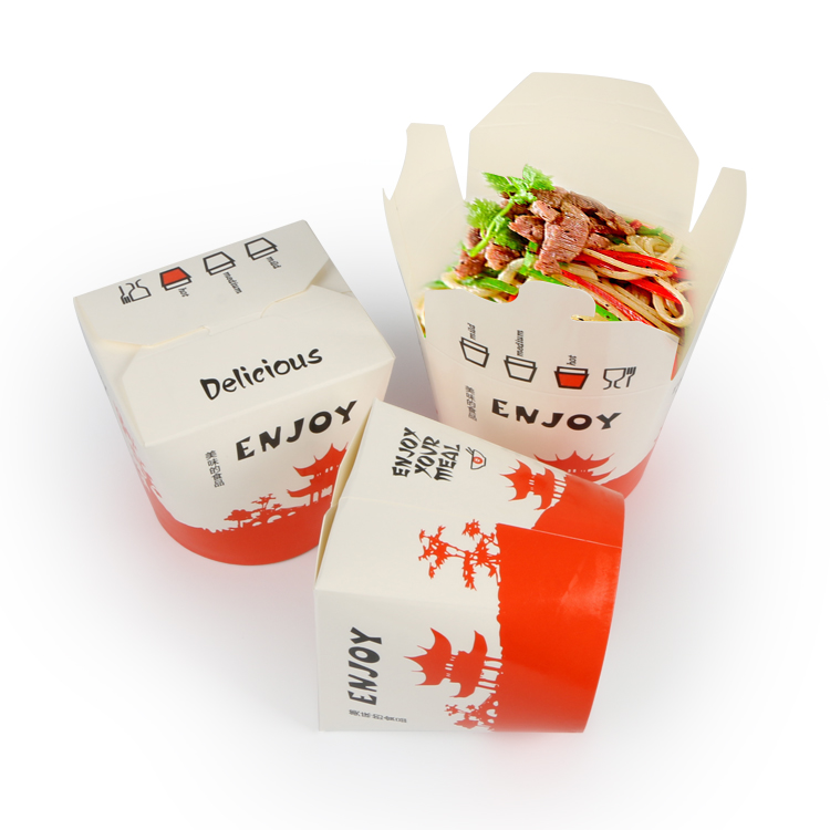 custom disposable take away paper packaging for noodle