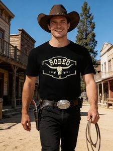 Magliette da Cowboy Western da Uomo, <span class=keywords><strong>T</strong></span>-<span class=keywords><strong>shirt</strong></span> Vintage con Grafica Teschio di Mucca, Maglie Senza Maniche in Misto Cotone Stile Boho Country per Concerti Musicali - Product Image 2